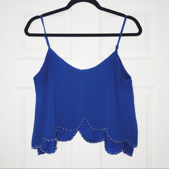 Blue Croptop Tank Top - Picture 2 of 3